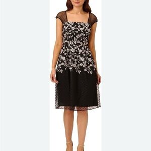 Adrianna Papell Border embroidery midi dress size 12